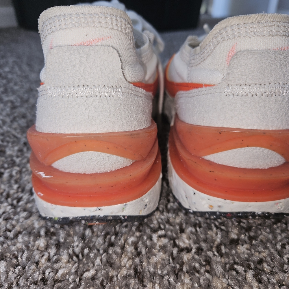 Nike White and Orange Women's Sneakers - Picture 4 of 7